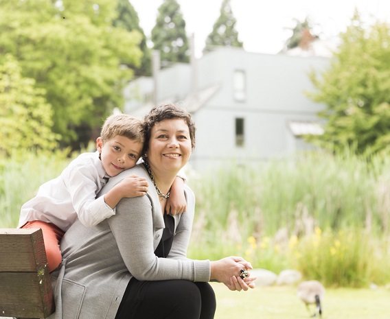 Ann-Britt Everett and her three-year old son