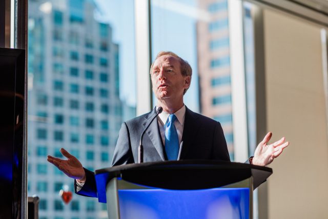 Brad Smith, President of Microsoft announces partnership with BC Cancer