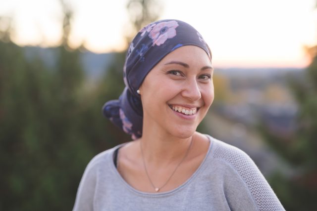 Female cancer patient smiling