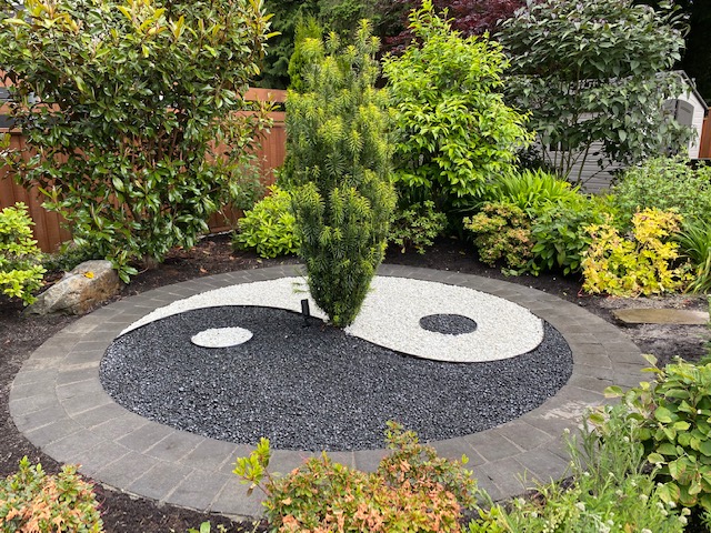 Yin and Yang garden that Angela and John built together at their Tsawwassen home