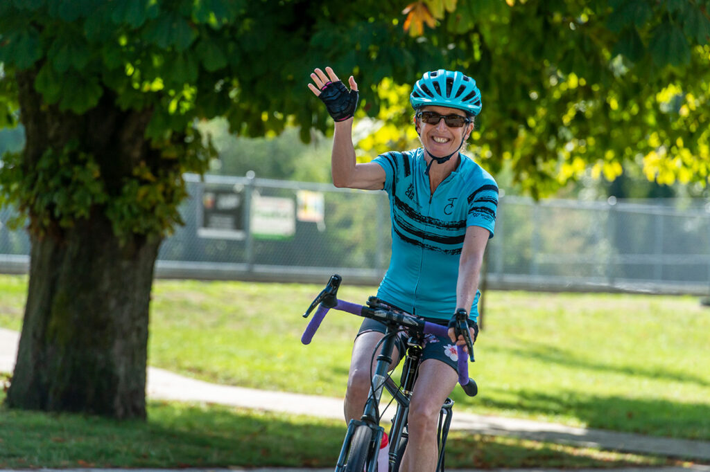 BC Cancer Foundation CEO, Sarah Roth, in the Tour de Cure