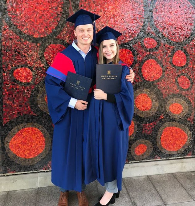 Dana Kyle and Nick Pauls at SFU graduation ceremony